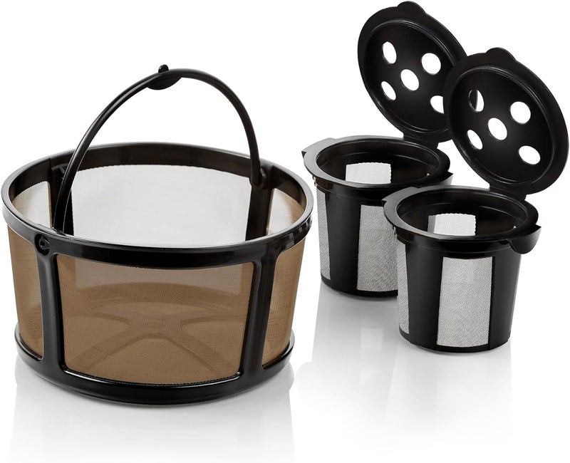 GoodCups 2 Reusable K Cups and Basket Coffee Filter for Keurig K-Duo Hot & Iced Single Serve & Carafe Coffee Maker with MultiStream Technology (Gen 2) - Image 1